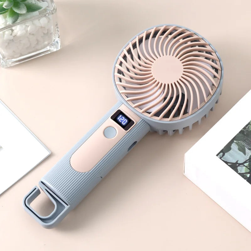 Standing Fan Bladeless Electric Handheld Fans Portable Hand Fan USB Rechargeable Fan Outdoor Camping Office Desktop Cool Supply