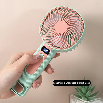 Standing Fan Bladeless Electric Handheld Fans Portable Hand Fan USB Rechargeable Fan Outdoor Camping Office Desktop Cool Supply