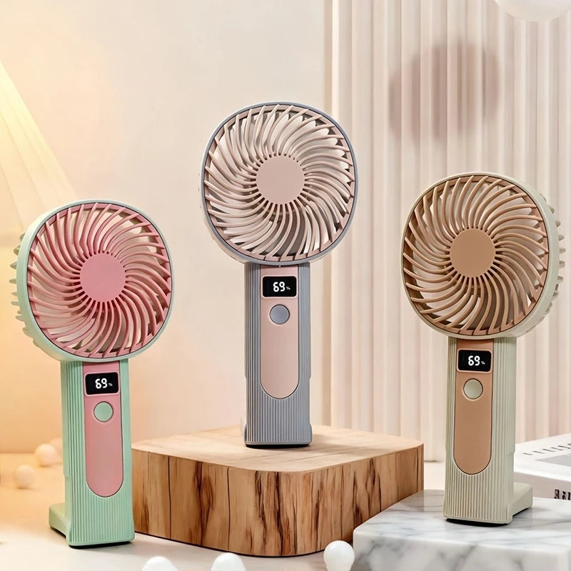 Standing Fan Bladeless Electric Handheld Fans Portable Hand Fan USB Rechargeable Fan Outdoor Camping Office Desktop Cool Supply