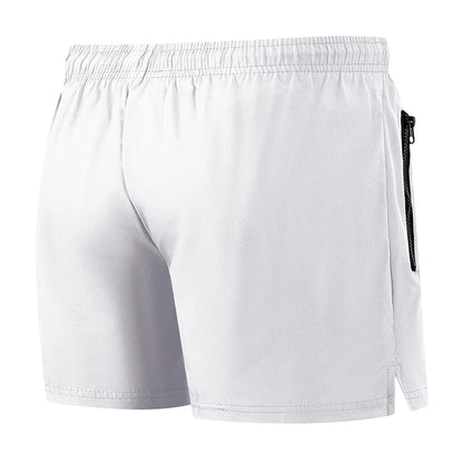 Shark Print Men's Beach Shorts Summer Casual Board Shorts with Mesh Liner Zipper Pockets Quick Dry Swim Trunks Bathing Suit