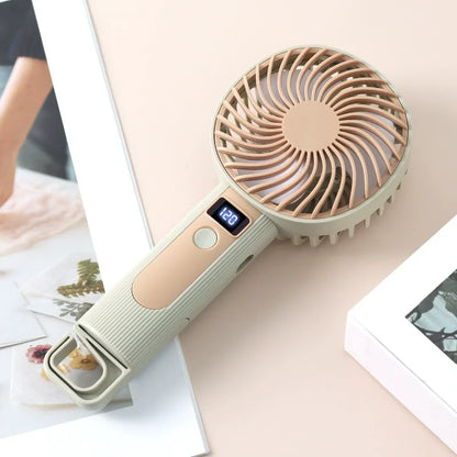 Standing Fan Bladeless Electric Handheld Fans Portable Hand Fan USB Rechargeable Fan Outdoor Camping Office Desktop Cool Supply