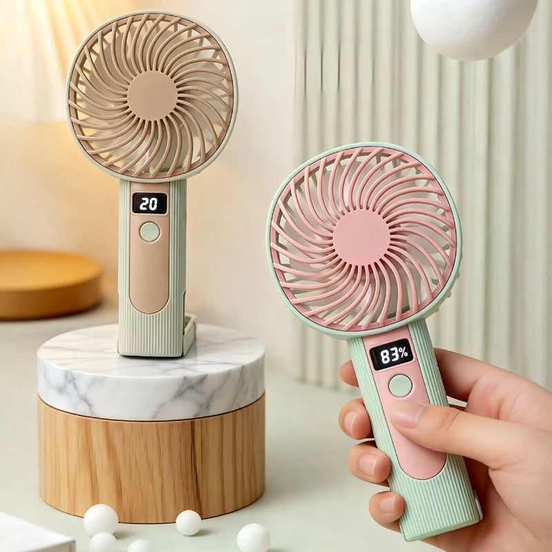 Standing Fan Bladeless Electric Handheld Fans Portable Hand Fan USB Rechargeable Fan Outdoor Camping Office Desktop Cool Supply