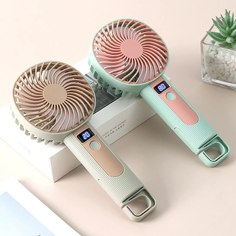 Standing Fan Bladeless Electric Handheld Fans Portable Hand Fan USB Rechargeable Fan Outdoor Camping Office Desktop Cool Supply
