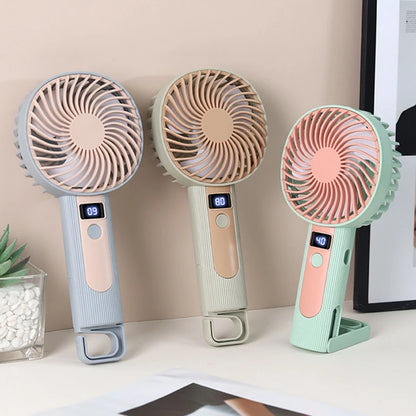 Standing Fan Bladeless Electric Handheld Fans Portable Hand Fan USB Rechargeable Fan Outdoor Camping Office Desktop Cool Supply