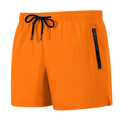Men's Run Print Fitness Shorts Breathable Mesh Lined Summer Running Cycling Swimming Surfing Drawstring Beachwear Swim Trunks